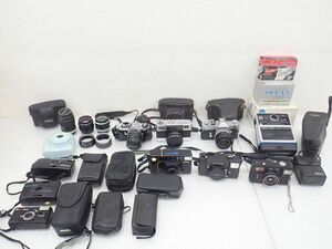 D023-100　カメラ・レンズまとめ　Fujica35 AUTO-W、CANON FX一眼レフ、CANON AUTOBOY WT28、Konica C35 AF、KODAK EK6 、MINOLTA APEX90