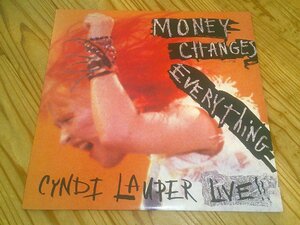 12'LP：CYNDI LAUPER CYNDI LAUPER RECORDED LIVE マネー・チェンジズ・エブリシング シンディー・ローパー