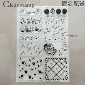 クリアスタンプ　透明スタンプ　スタンプシート　S155　装飾　コラージュ　デコ