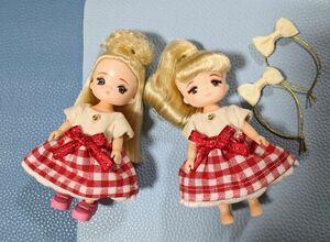 ミキちゃんマキちゃん　チェックワンピースとヘアアクセ4点セット