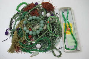 26C* beads green stone .. green series accessory natural stone necklace other various together part removing 