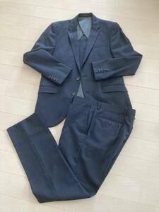 TETO HOMEメンズスーツノータック紺サイズAB6中古美品送料無料XL LLビジネス セットアップ 背広 紳士服 