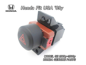 フィットGE【HONDA】ホンダFIT純正USハザードスイッチ(黒ベース×赤△)/USDM北米仕様GE6GE8海外USA4点灯ボタン非常灯HAZARD米国アメリカJDM