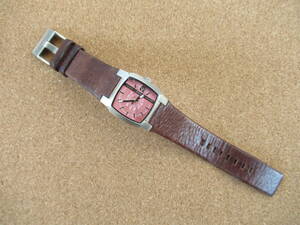 DIESEL дизель женский часы DZ-5335 прекрасный товар розовый циферблат оригинальный под старину кожа ремень & хвост таблеток работа товар супер-скидка!!