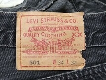 希少 90年代 ビンテージ USA製 96年製 リーバイス Levis 501 653 W34 L34 デニムパンツ ブラックジーンズ 黒色 当時物_画像3