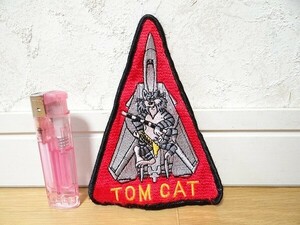 希少 80年代 ビンテージ アメリカ 海軍トムキャット TOM CAT パッチ 刺繍 ワッペン F-14 戦闘機トップガン USN 米軍 NAVY レトロ 当時物