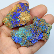 〔D362-11〕アズライト(藍銅鉱) モロッコ産 Azurite 2個 鉱物原石【メール便不可】_画像2