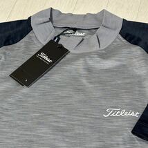 新品★タイトリスト Titleist スラブ調スムース 吸水速乾 半袖モックネックシャツ★CL★サイズM★送料185円_画像1