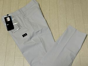 新品◆マンシングウェア Munsingwear ゴルフウェア ロゴデザイン サンスクリーン 吸汗速乾 9分丈 ストレッチパンツ/春夏/灰/w79/送料185円