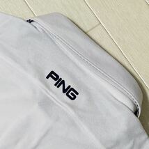 新品★PING GOLF ピン ゴルフ 胸ポケット ロゴ刺繍 吸水速乾 半袖ポロシャツ/ホワイト/サイズM/送料185円_画像5