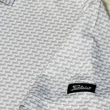 新品★タイトリスト Titleist パター総柄 吸水速乾 パワーストレッチ 半袖ポロシャツ★ライトグレー★サイズL★送料185円_画像3