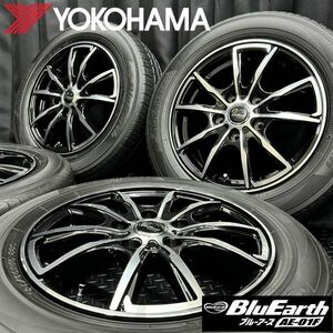 フリードに★ヨコハマ BluEarth AE01F 185/65R15&社外アルミ 4本 №B240308-B3 フリード+にも 6J +53 5H 114.3/15インチホイールセット