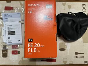 ソニー SONY FE 20mm F1.8 G SEL20F18G 元箱　マニュアル　ケース 保証書　、レンズ無し