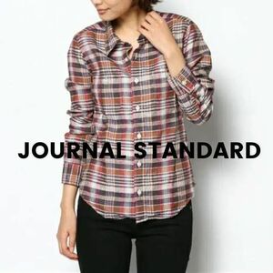 【美品】JOURNAL STANDARD 麻100％マドラスチェックリネンシャツ 長袖