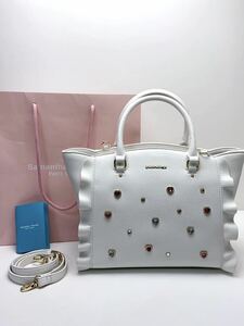 F643 new goods SAMANTHA VEGAsa man sa Vega handbag 2way shoulder bag biju-flata- white 