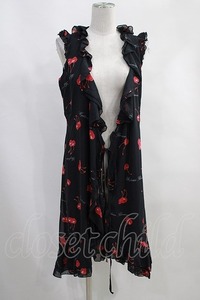 HYSTERIC GLAMOUR / Cherry frill gilet gown black H-24-03-05-027-PU-TO-KB-ZH