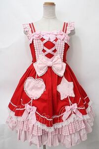 Angelic Pretty / 夢見るFantasic Balloonジャンパースカート アカ Y-24-03-03-080-AP-OP-AS-ZY