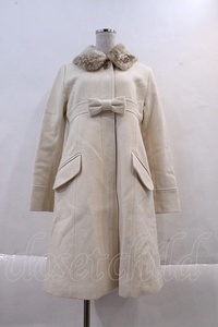 Emily Temple cute / Bambi fur collar melt n coat ivory X Brown I-24-03-09-068-ET-CO-HD-ZI