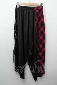 NieR Clothing / チェック切替サルエルパンツ 黒 S-24-03-12-086-PU-PA-UT-ZS