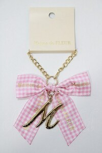 Maison de FLEUR / イニシャルリボンチャーム ピンクギンガム H-24-03-12-078-LO-ZA-NS-ZH