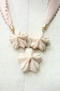 Q-pot. / ACCSakura Blossomme Chinese milk vetch ribbon necklace pink S-24-03-18-013-QP-AC-UT-ZS