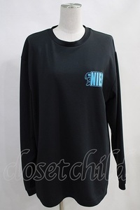 NieR Clothing / print LONG CUTSEW black × blue H-24-03-18-1047-PU-TO-KB-ZH