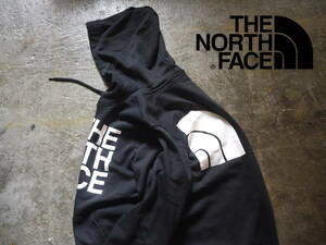 新品 L/ノースフェイス スリップロゴ スウェット パーカー 裏起毛 THE NORTH FACE BRAND PROUD HOODIE 黒