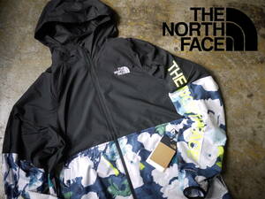 US購入 新品 XL/ノースフェイス 袖ロゴ 総柄 ナイロン ジャケット マウンテンパーカ THE NORTH FACE FLYWT HDY 2.0