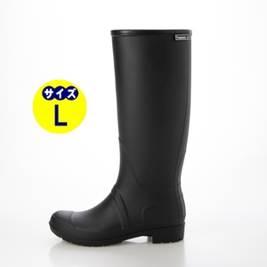  lady's long rain boots / new goods [23028-BLK-L]24.5cm~25.0cm rain shoes boots rain shoes long boots 