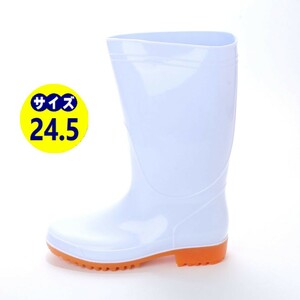  new goods!![16048-WHT-245]24.5cm man and woman use size, for kitchen use shoes / oil resistant .,. slide . white boots, sanitation boots, stock one . sale 