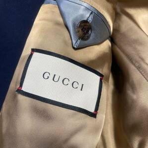 GUCCI 『着用数回 極美品』グッチ プレコレクション限定 エンブロイダリーフェルトコート 48 L ダブルブレスト ピーコート 2WAY メンズの画像8