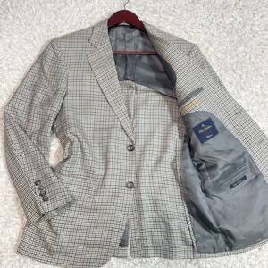 Brooks Brothers Madison『爽快 伊製 E.THOMAS リネン シルク』ブルックスブラザーズ テーラードジャケット L～XL グレー ベージュ メンズ