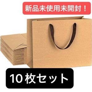 紙袋 ギフト 手提げ袋 厚手タイプ 10枚 おしゃれ ギフトバッグ かみぶくろ 30x25x13cm プレゼント ラッピング 袋