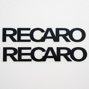 新品・未使用☆RECARO レカロ カッティングステッカー 2枚 ブラック 縦34mm×横202mm |ロゴ|デカール|切り文字|切文字|送料無料|匿名配送