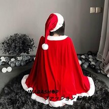 可愛い ケープ付き ワンピース サンタ コスプレ セクシー クリスマス コスプレ セット レディースクリスマス 衣装 仮装 コスチュームセット_画像2