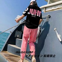 春夏 ジャージ セットアップ ゆったり 上下セット レディース 半袖tシャツ 九分丈 パンツ 2点セット スウェットパンツ 可愛い おしゃれ_画像5