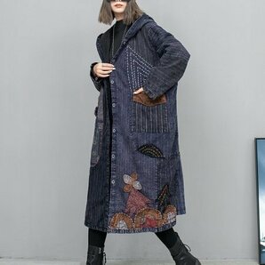 lg フードコート 2重構成 チュニック 襤褸 アンティーク風 洋服ミックス ロマンファッション ポップ パッチ レトロの画像3
