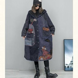 lg フードコート 2重構成 チュニック 襤褸 アンティーク風 洋服ミックス ロマンファッション ポップ パッチ レトロの画像5
