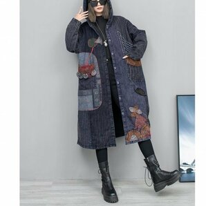 lg フードコート 2重構成 チュニック 襤褸 アンティーク風 洋服ミックス ロマンファッション ポップ パッチ レトロの画像2