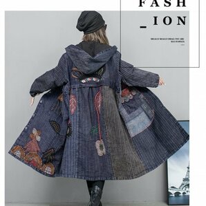 lg フードコート 2重構成 チュニック 襤褸 アンティーク風 洋服ミックス ロマンファッション ポップ パッチ レトロの画像4
