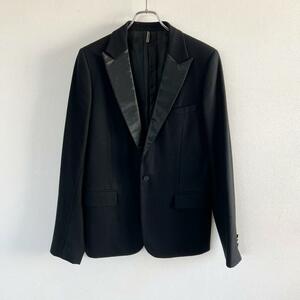 46 DIOR HOMME ディオールオム スモーキングジャケット テーラードジャケット ブラック 黒 メンズ