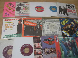 HIP HOP 7インチ 中古１３枚セット/De La Soul/BIG DADDY KANE/beastie boys/ERIC B & RAKIM/Kool Moe Dee/Queen Latifah/RUN DMC/送料無料