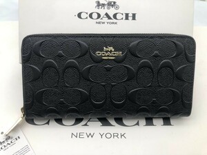 コーチ COACH 長財布 財布 シグネチャー アコーディオンラウンドジップウォレット新品 未使用 贈り物b106 F53834