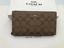 コーチ COACH 長財布 財布 レザースリムジップウォレット 新品 未使用 贈り物 C8714 e209C_画像1