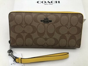 コーチ COACH 長財布 財布 ロング ジップ ストラップ付き ラウンドファスナー財布 C4452新品 未使用 贈り物 q068C