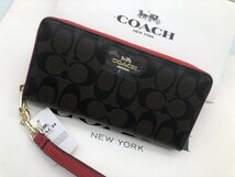 コーチ COACH 長財布 財布 シグネチャー アコーディオンラウンドジップウォレット新品 未使用 贈り物g154 c4452_画像2