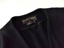 80s 初期 Donna Karan ノーカラージャケット キモノ ブルゾン コート ウール100% 肉厚ニット ブラック USA製 Unisex Archive Euro Vintage_画像8