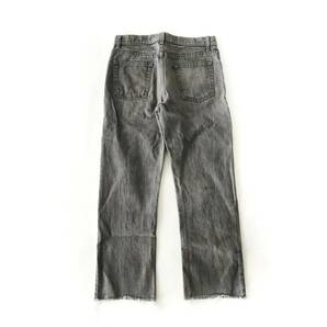 90s Helmut Lang Archive 希少カラー 先染め グレー イタリア製 デニム 29 カットオフ ジーンズ ヴィンテージ ブラック メンズ 本人期 00sの画像4