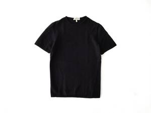 90s Emporio Armani Archive ウール 半袖ニット カットソー ブラック M イタリア製 セーター メリノ Tシャツ Giorgio Euro Vintage 80s00s