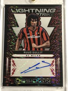 フリット【直筆サイン 44枚限定】2022-23 Panini Obsidian Lightning Strike Red Pulsar 09/44 Auto Ruud Gullit Autograph